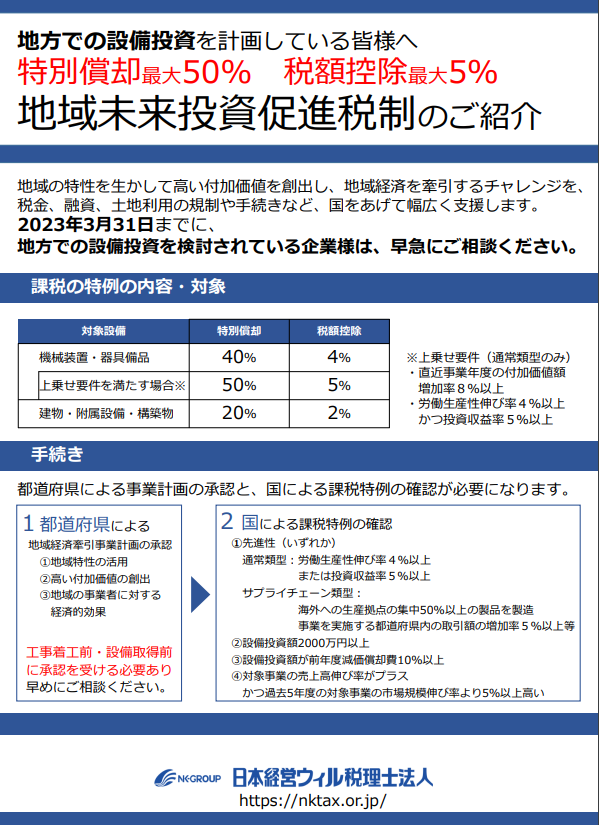 地方で設備投資を検討する法人必見！地域未来投資促進税制とは？ - AUU